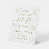 Butterfly Vrijgezellenfeest Raad eens hoeveel vlin Reclamebord Met Voetstuk (Voorkant)