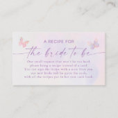 Butterfly Vrijgezellenfeest Recept Request Enclosu Informatiekaartje (Voorkant)