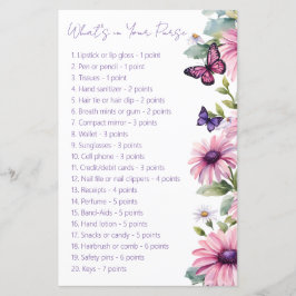 Butterfly vrijgezellenfeest wat er in je tas spel