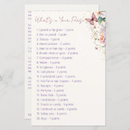 Butterfly vrijgezellenfeest wat er in je tas spel