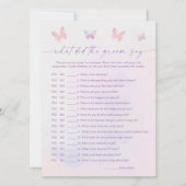 Butterfly Vrijgezellenfeest Wat zei hij Spelkaart Kaart (Voorkant)