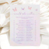 Butterfly Vrijgezellenfeest zou ze liever spel Kaa Kaart