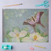 Butterfly w Magnolia Waterverf Floral Decoupage Tissuepapier (Craft)
