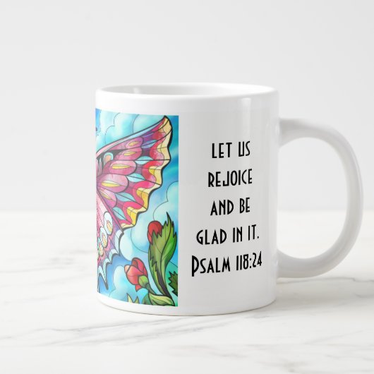 Butterfly w/ verse; 118:24 grote koffiekop (Rechts)