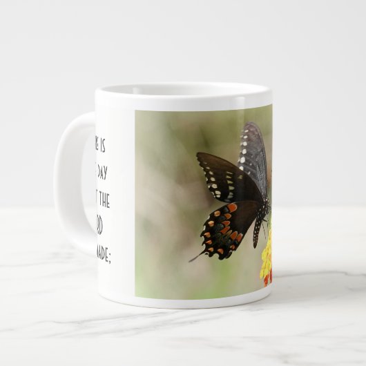 Butterfly w/ verse; psalm 118:24 grote koffiekop (Links)