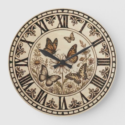 Butterfly Wall Clock   Grote Klok (Voorkant)