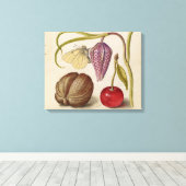 Butterfly Walnut Flower Cherry Waterverf Art Canvas Afdruk (Insitu (Houten vloer))