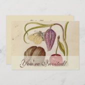 Butterfly Walnut Flower Cherry Waterverf Art Kaart (Voorkant / Achterkant)