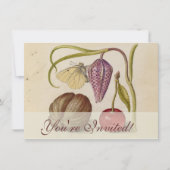 Butterfly Walnut Flower Cherry Waterverf Art Kaart (Voorkant)