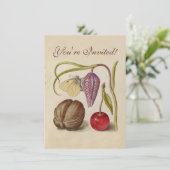 Butterfly Walnut Flower Cherry Waterverf Art Kaart (Staand voorkant)