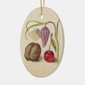 Butterfly Walnut Flower Cherry Waterverf Art Keramisch Ornament (Links)