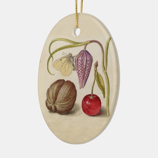 Butterfly Walnut Flower Cherry Waterverf Art Keramisch Ornament (Links)