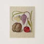 Butterfly Walnut Flower Cherry Waterverf Art Legpuzzel (Verticaal)