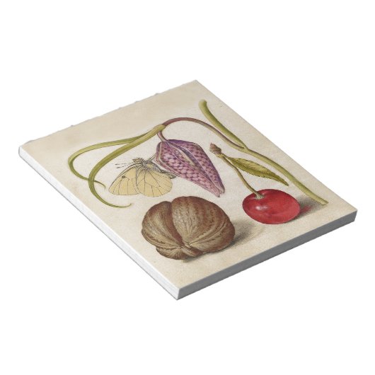 Butterfly Walnut Flower Cherry Waterverf Art Notitieblok (Schuin)