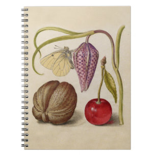 Butterfly Walnut Flower Cherry Waterverf Art Notitieboek