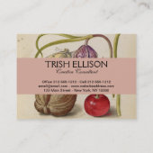 Butterfly Walnut Flower Cherry Waterverf Art Visitekaartje (Achterkant)