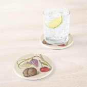 Butterfly Walnut Flower Cherry Waterverf Art Zandsteen Onderzetter (Zijkant)