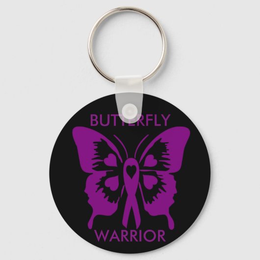 Butterfly Warrior Paars/Black key chain Sleutelhanger (Voorkant)