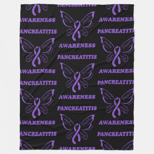 Butterfly/Warrior.. Pancreatitis Fleece Deken (Voorkant)