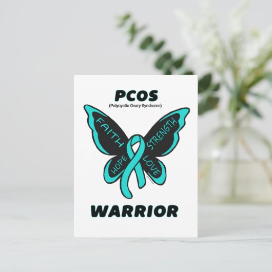 Butterfly/Warrior...PCOS Briefkaart (Staand voorkant)
