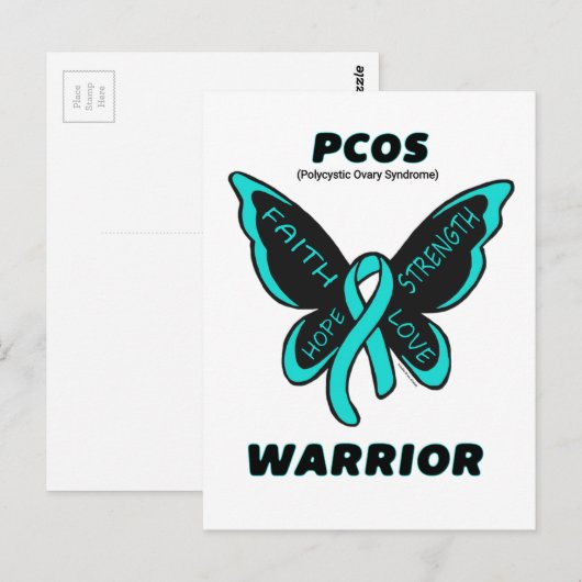 Butterfly/Warrior...PCOS Briefkaart (Voorkant / Achterkant)