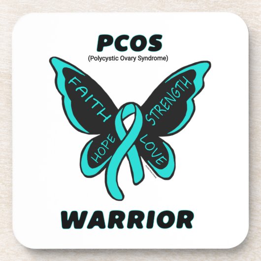Butterfly/Warrior...PCOS Drankjes Onderzetter (Voorkant)