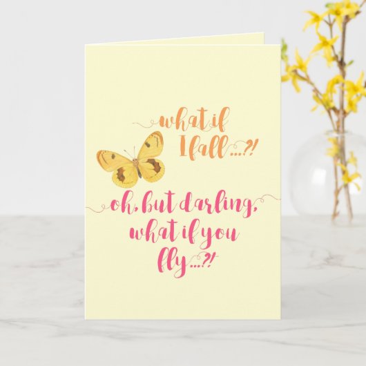 Butterfly - Wat als ik herfst? - INSPIREREND KAART (Gele Bloem)