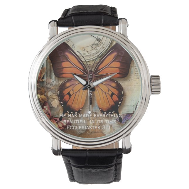 Butterfly Watch Ecclesiastes 3:11  Horloge (Voorkant)