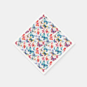 Butterfly Watercolor Colorful Summer Pattern Servet (Hoek)