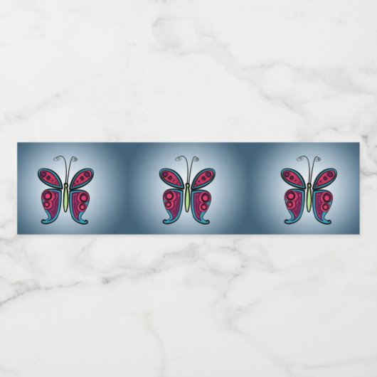 Butterfly Waterfles Etiket (Enkel label)