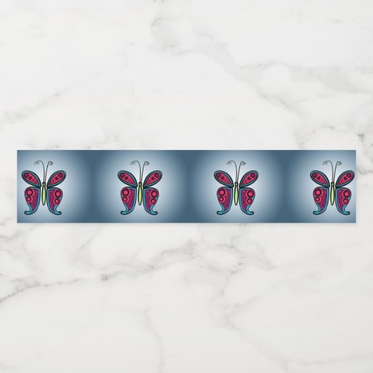 Butterfly  waterfles etiket (Enkel label)