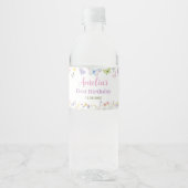 Butterfly Waterfles Label Verjaardagsfeestje Etiket (Voorkant)
