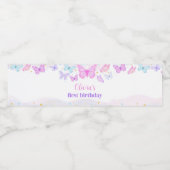 Butterfly Waterfles Label Verjaardagsfeestje Etiket (Enkel label)