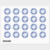 Butterfly Waterverf blauw dank u gepersonaliseerd Ronde Sticker (Vel)