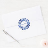 Butterfly Waterverf blauw dank u gepersonaliseerd Ronde Sticker (Envelop)
