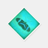 Butterfly  Waterverf Blauwgroen Groene Pop Art Servet (Hoek)
