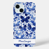 Butterfly Waterverf Blue, op maat gemaakt Case-Mate iPhone Case (Achterkant)
