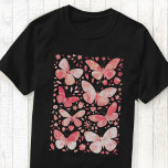 Butterfly Waterverf Blush Roze T-shirt<br><div class="desc">Koraalroze en witte waterverf vlinderschilderij. Originele kunst van Nic Squirrell.</div>