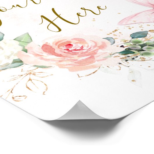 Butterfly Waterverf Custom Sign Poster (Hoek)