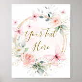 Butterfly Waterverf Custom Sign Poster (Voorkant)