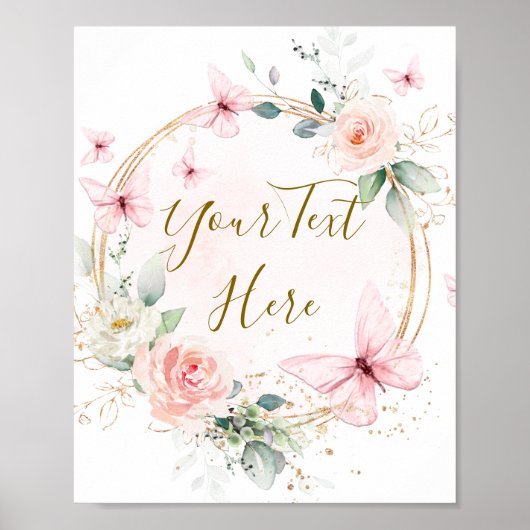 Butterfly Waterverf Custom Sign Poster (Voorkant)