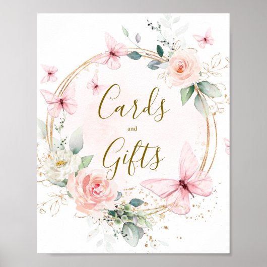 Butterfly Waterverf Kaarten en geschenken teken Poster (Voorkant)
