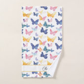 Butterfly Waterverf Kleurrijke Patroon Aangepaste Bad Handdoek (Handdoek)