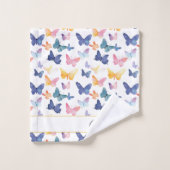 Butterfly Waterverf Kleurrijke Patroon Aangepaste Bad Handdoek (Wasdoekje)