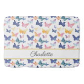 Butterfly Waterverf Kleurrijke Patroon Aangepaste  Badmat (Voorkant)