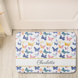Butterfly Waterverf Kleurrijke Patroon Aangepaste  Badmat