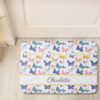 Butterfly Waterverf Kleurrijke Patroon Aangepaste  Badmat