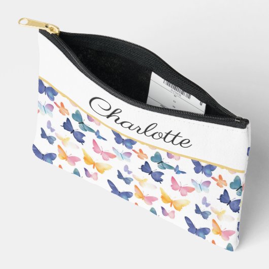 Butterfly Waterverf Kleurrijke Patroon Aangepaste  Etui (Open)