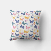 Butterfly Waterverf Kleurrijke Patroon Aangepaste  Kussen (Achterkant)