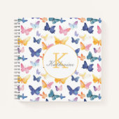 Butterfly Waterverf Kleurrijke Patroon Aangepaste  Notitieboek (Voorkant)